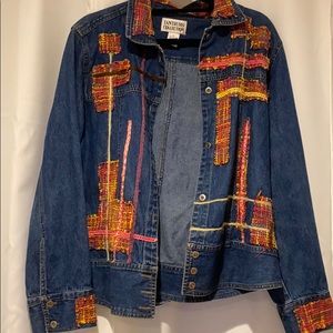 Patchwork denim jacket oversized vintage